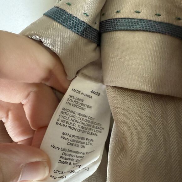 Cubavera Linen Blend Pants Men's 44x32 Beige Pockets Button Zip Lightweight - Picture 5 of 8